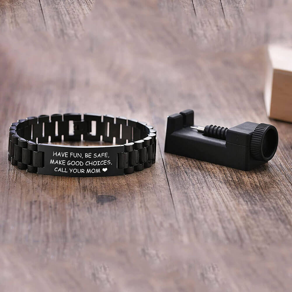 To My Son Bracelet - Have Fun, Be Safe, Make Good Choices & Call Your MOM