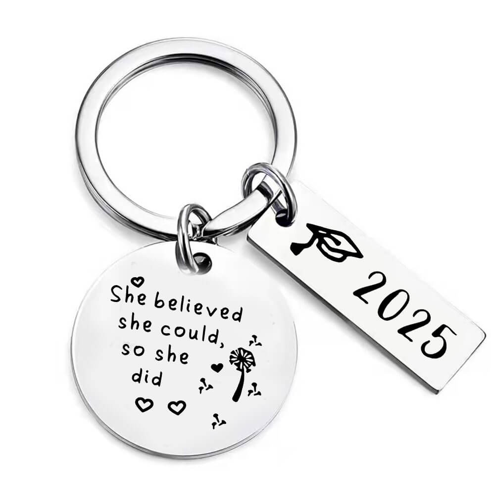 She believed she could so she did - 2025 Graduation Keychain