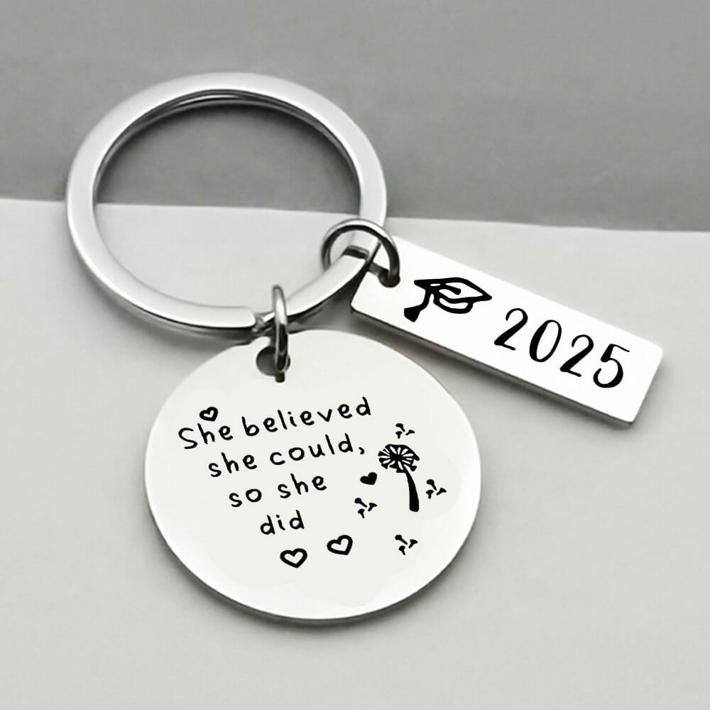 She believed she could so she did - 2025 Graduation Keychain