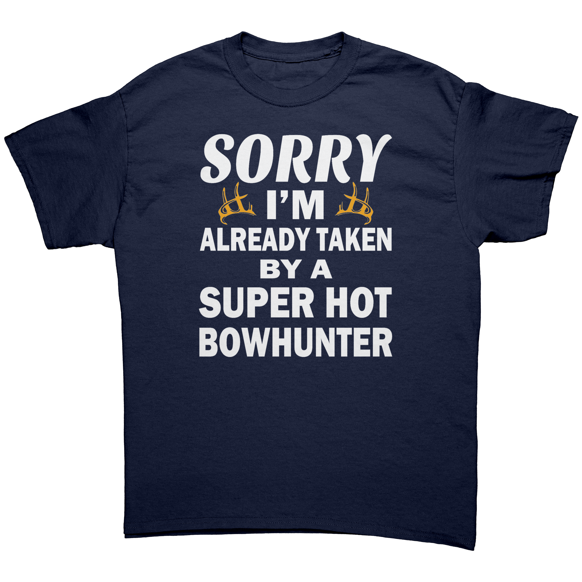 Taken_By_a_Bowhunter_T-shirt_Navy_Front_Mockup.png