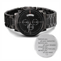 Black Chronograph Watch with Engraving - Within You All You Need