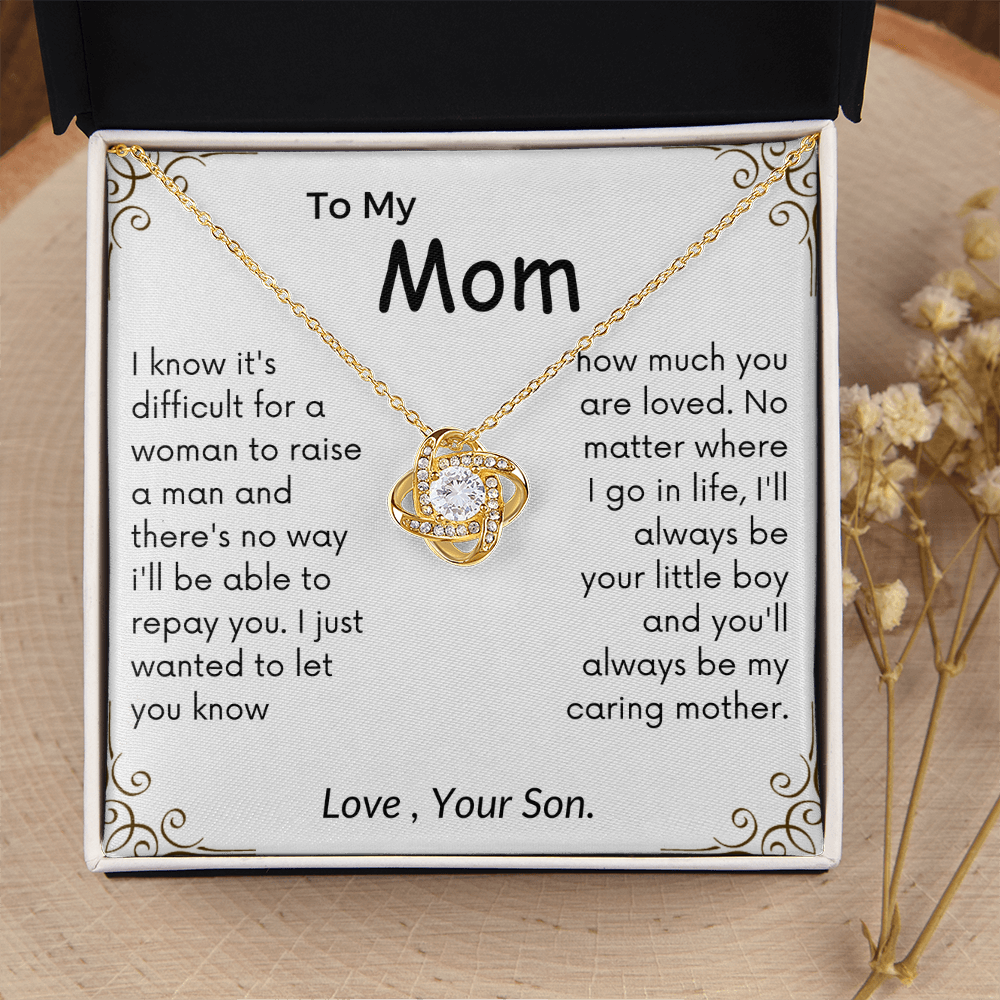To My Mom Love Knot Necklace - I'll Always Be Your Little Boy