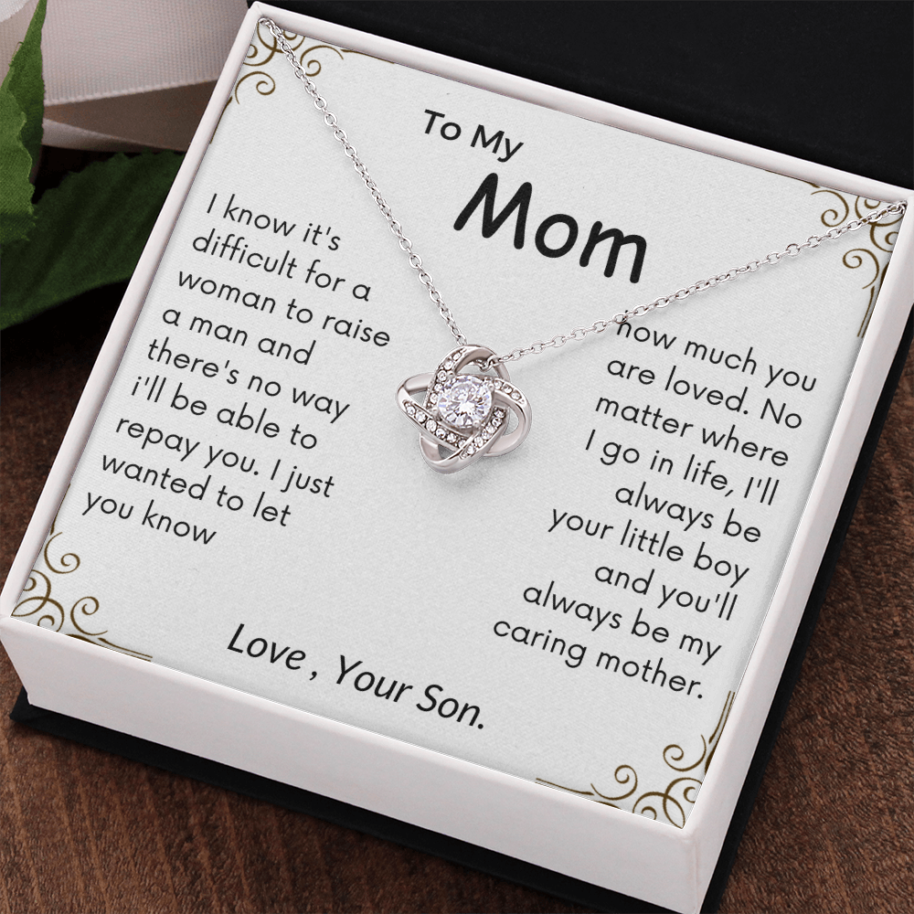 To My Mom Love Knot Necklace - I'll Always Be Your Little Boy
