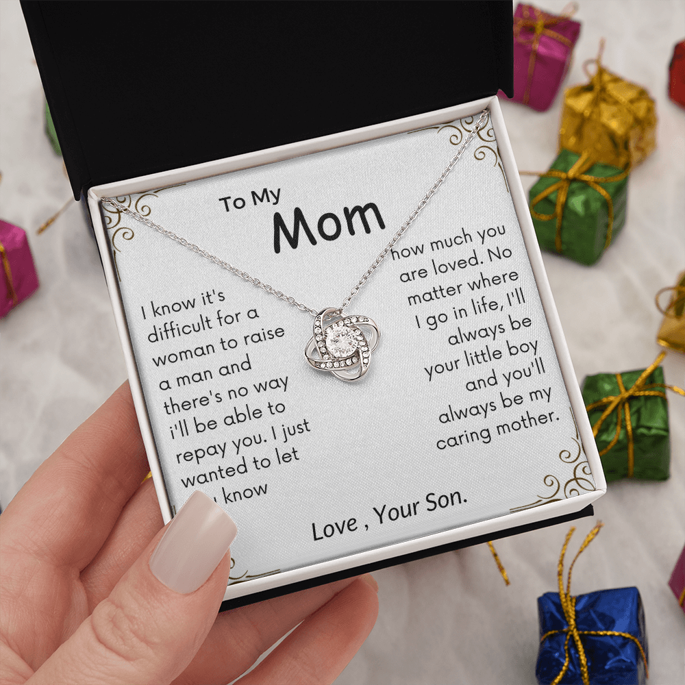 To My Mom Love Knot Necklace - I'll Always Be Your Little Boy