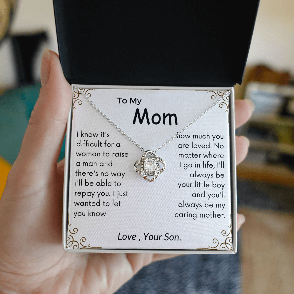 To My Mom Love Knot Necklace - I'll Always Be Your Little Boy