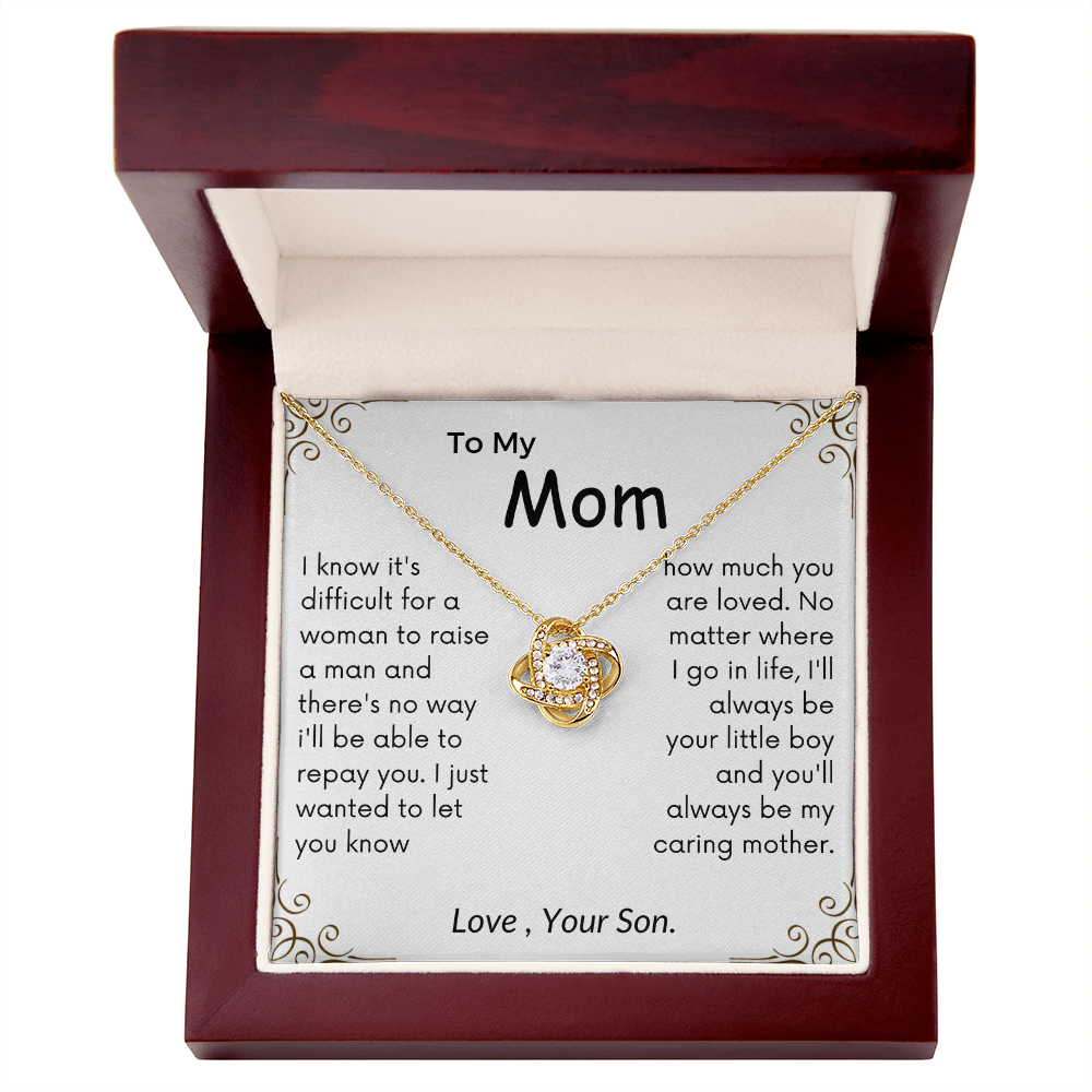 To My Mom Love Knot Necklace - I'll Always Be Your Little Boy