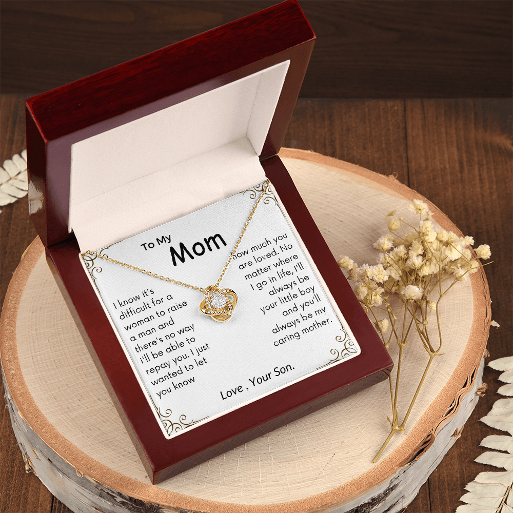 To My Mom Love Knot Necklace - I'll Always Be Your Little Boy