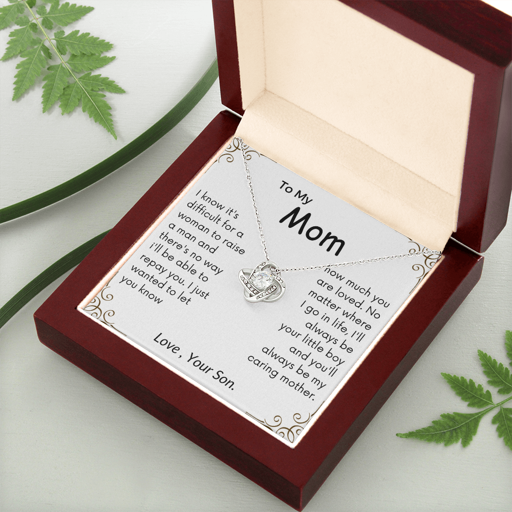 To My Mom Love Knot Necklace - I'll Always Be Your Little Boy