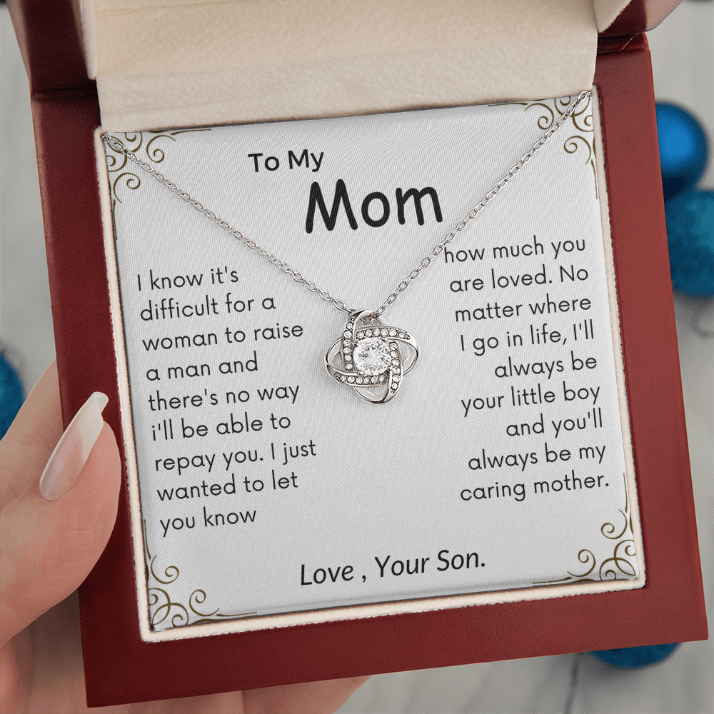 To My Mom Love Knot Necklace - I'll Always Be Your Little Boy
