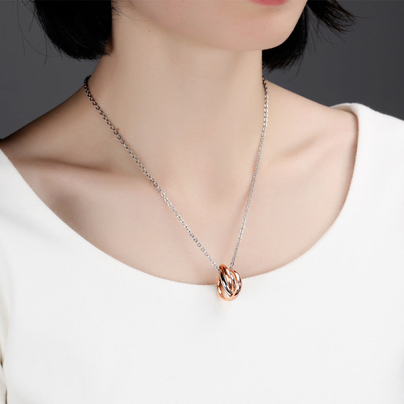 Interlocking Ring His Queen Her King Couple Necklace Set necklace GrindStyle