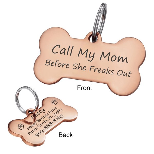 Call My Mom Before She Freaks Out Pet Tag GrindStyle
