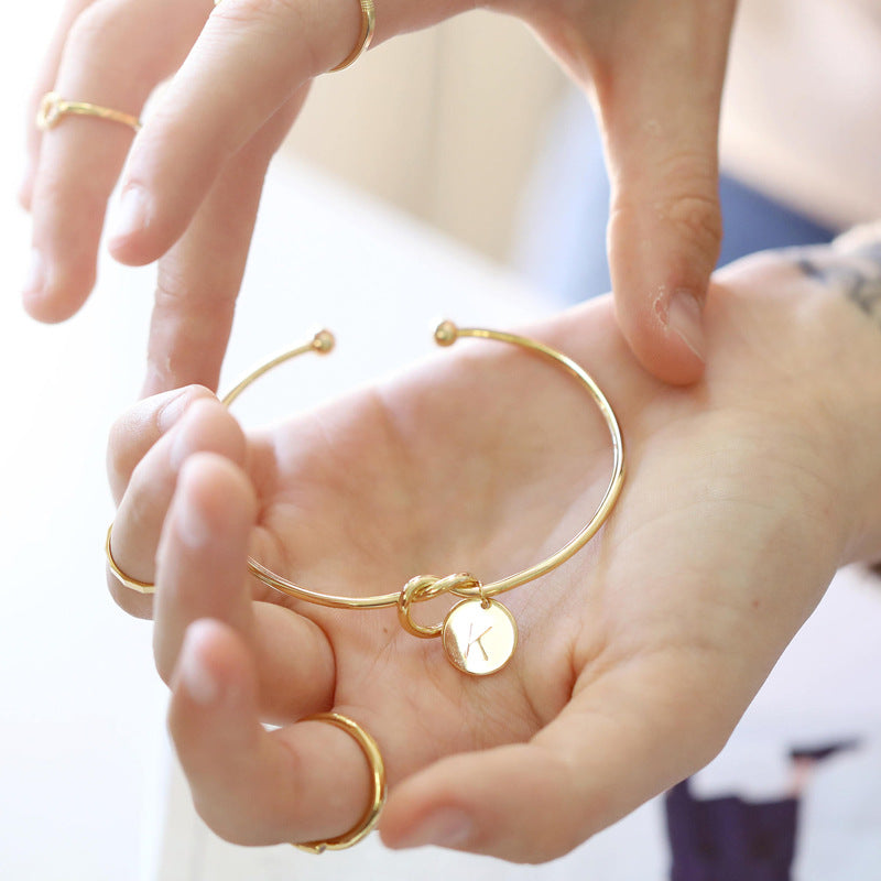 Initial Knot Disc Bracelet bracelets GrindStyle