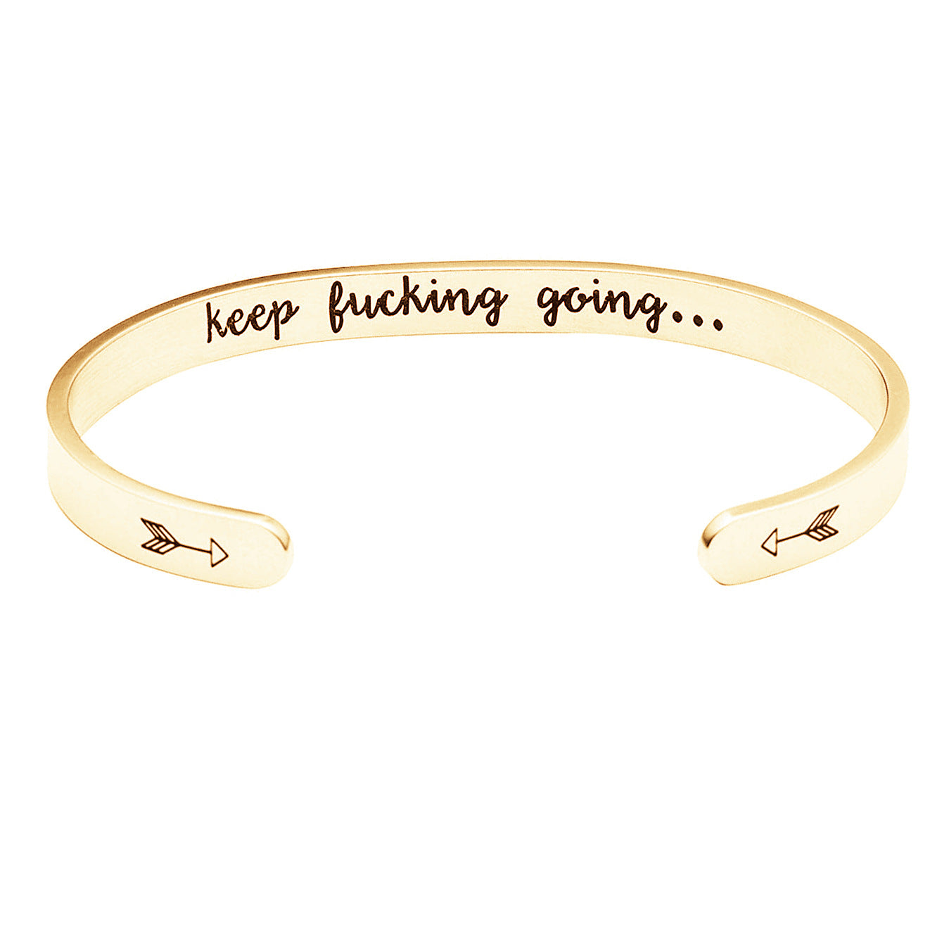Keep Fucking Going Cuff Bracelet bracelets GrindStyle Gold
