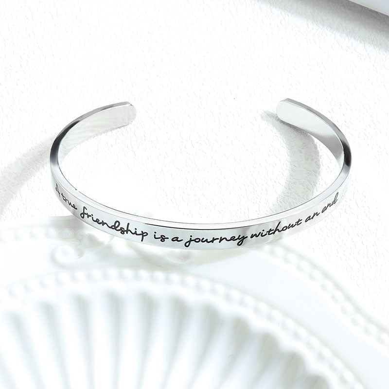 A True Friendship Is A Journey Without An End Cuff Bracelet bracelets GrindStyle
