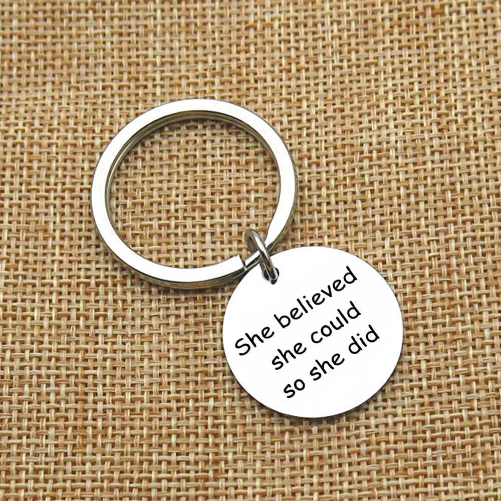 She Believed She Could So She Did Keychain Keychain GrindStyle