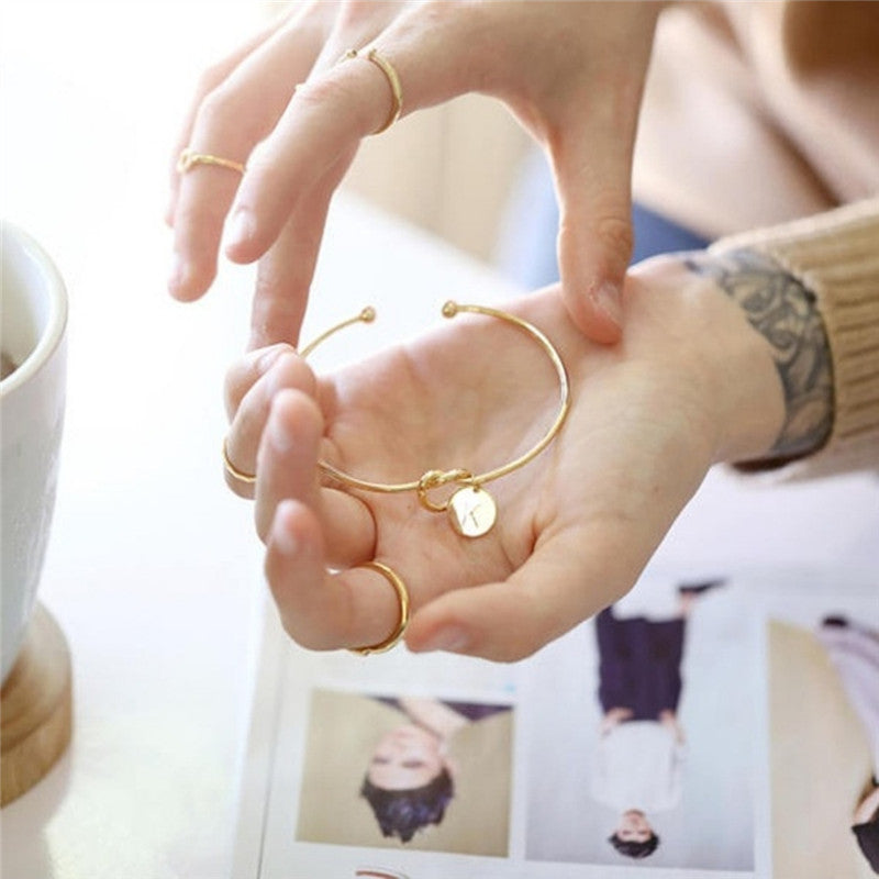 Initial Knot Disc Bracelet bracelets GrindStyle