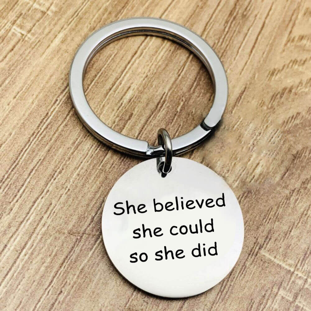 She Believed She Could So She Did Keychain Keychain GrindStyle