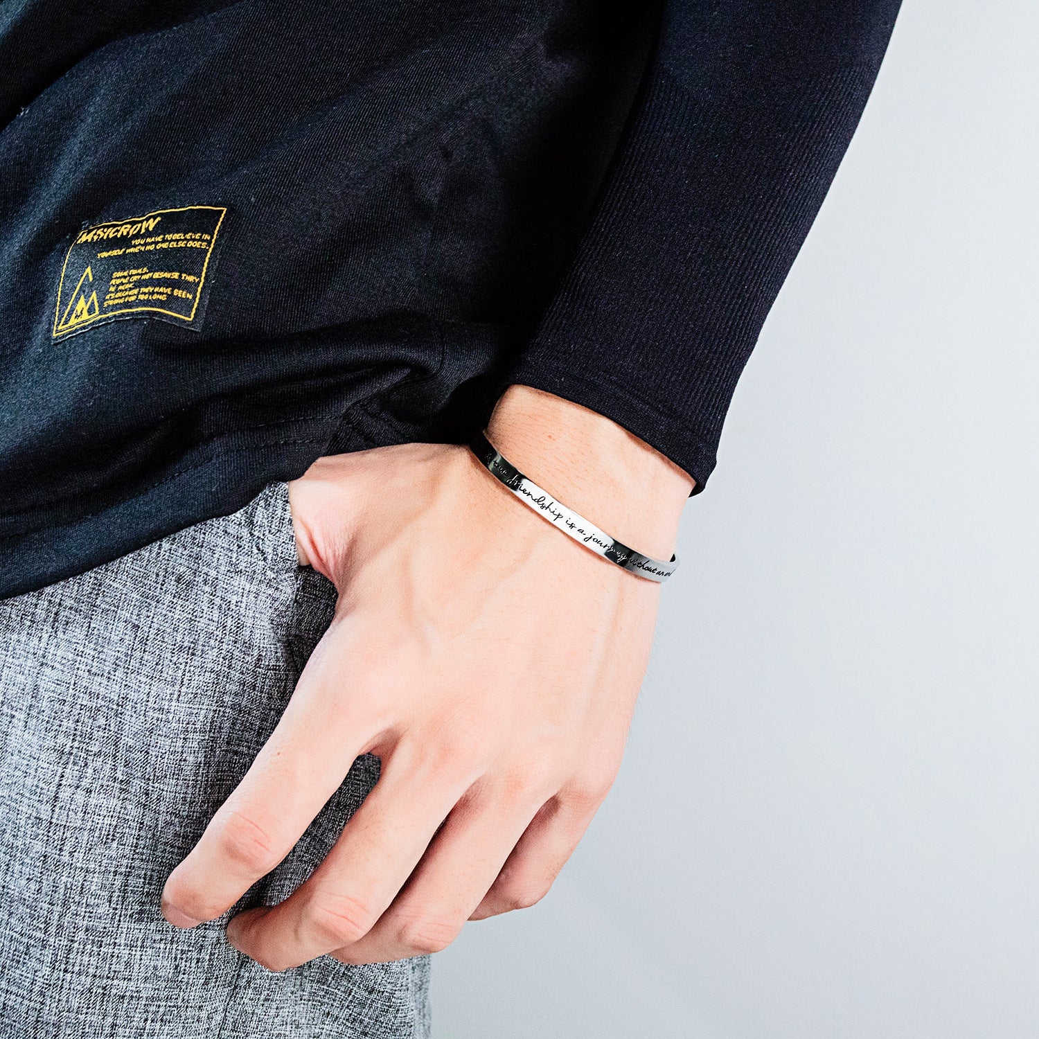 A True Friendship Is A Journey Without An End Cuff Bracelet bracelets GrindStyle