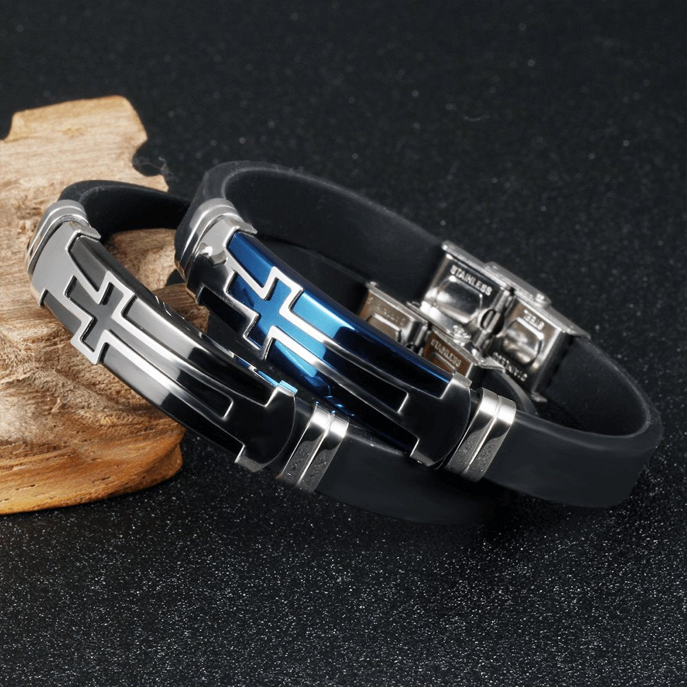 Vintage Cross Silicone Bracelet bracelets GrindStyle