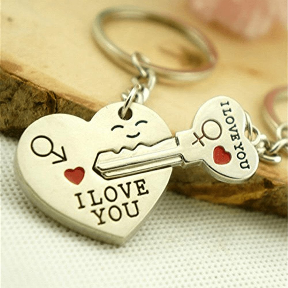 Cute Couple Keychain Set - You Hold The Key to My Heart Forever Keychain GrindStyle