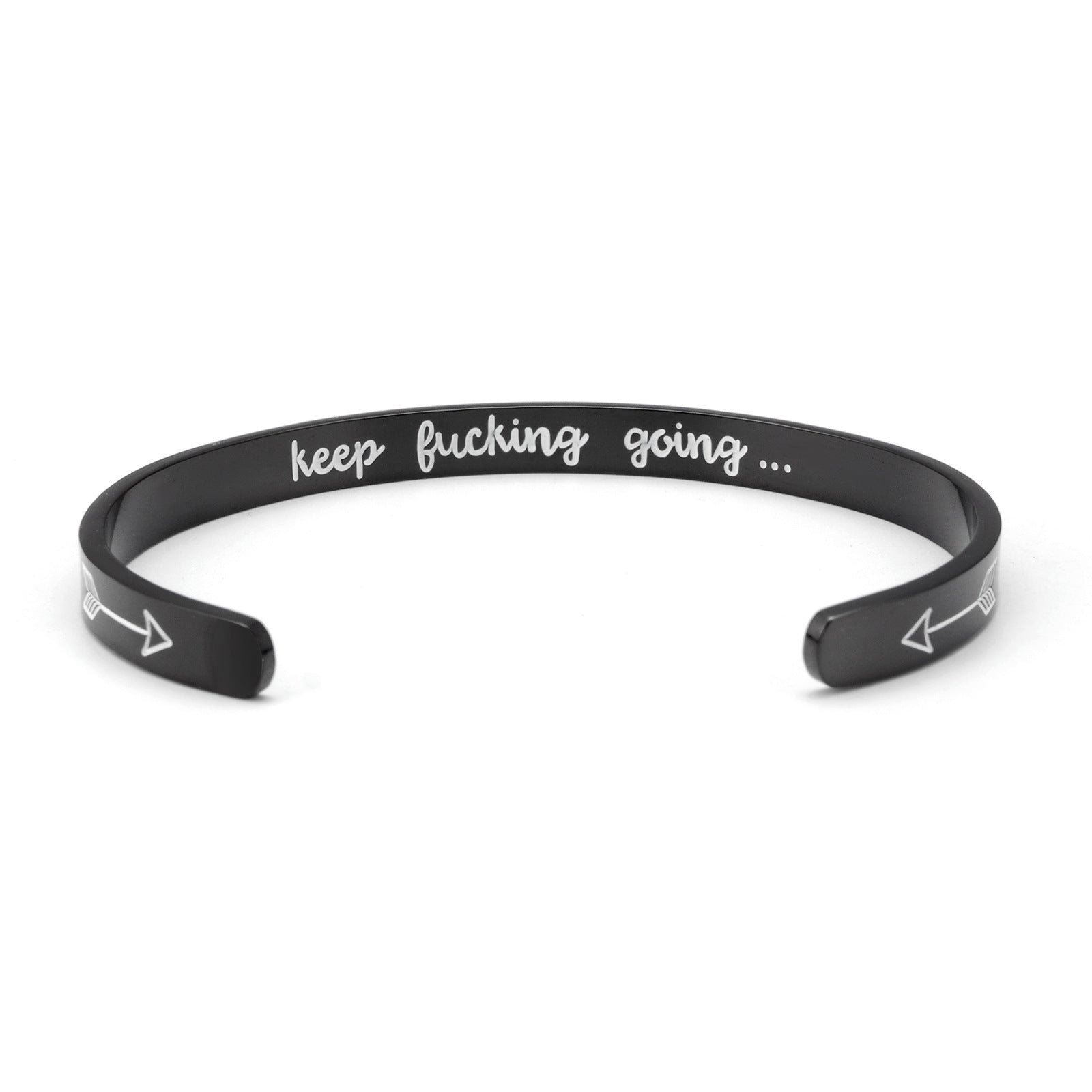 Keep Fucking Going Cuff Bracelet bracelets GrindStyle Black
