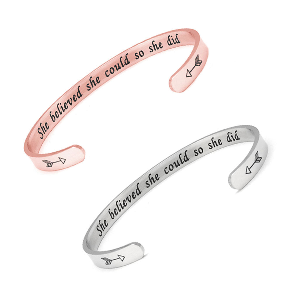 She Believed She Could Cuff Bracelet bracelets GrindStyle