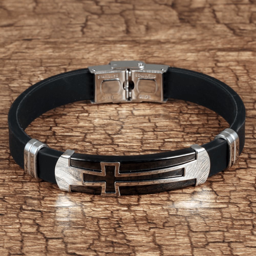 Vintage Cross Silicone Bracelet bracelets GrindStyle