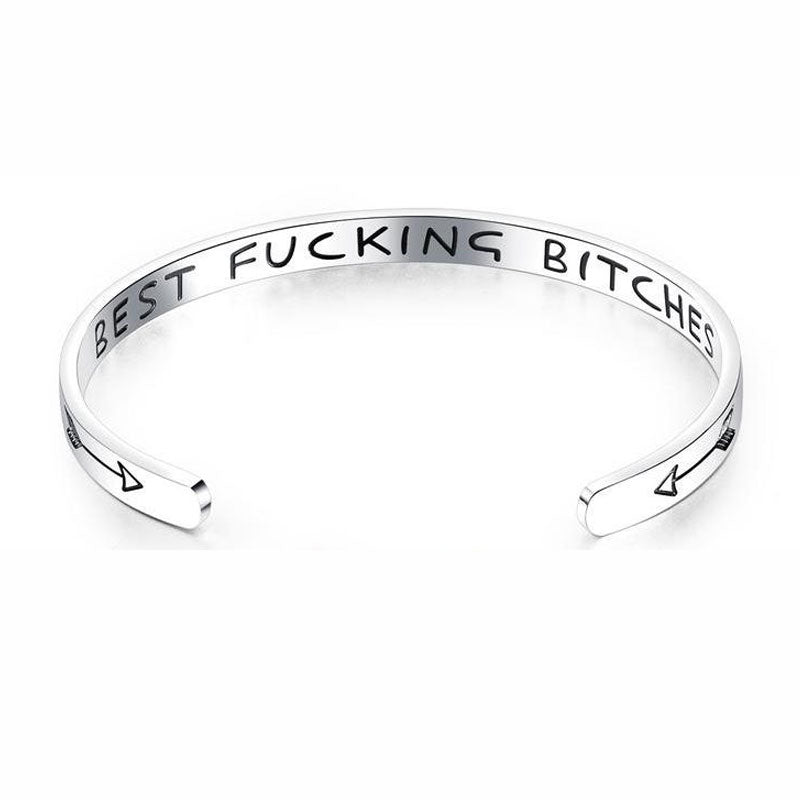 Best Fucking Bitches Cuff Bracelet bracelets GrindStyle Silver