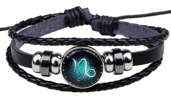 12 Zodiac Signs Handmade Leather Bracelet bracelets GrindStyle Capricorn
