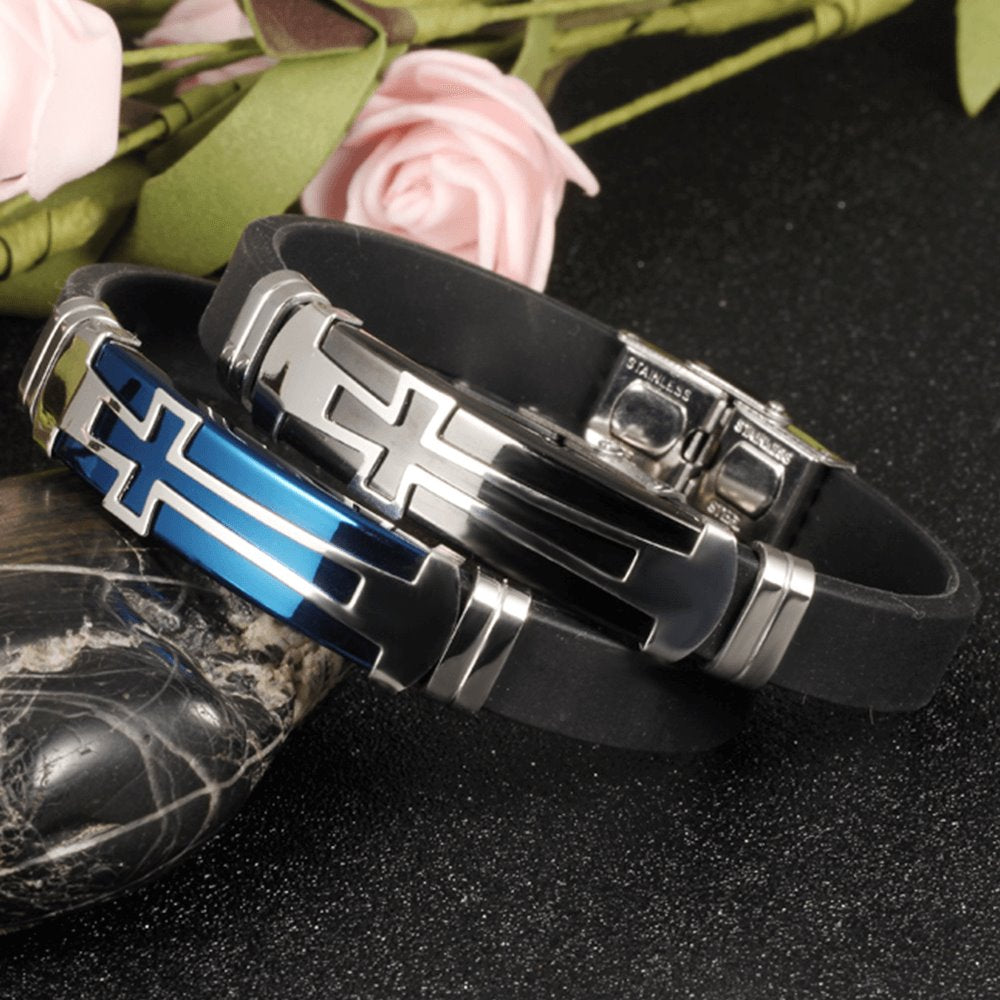Vintage Cross Silicone Bracelet bracelets GrindStyle