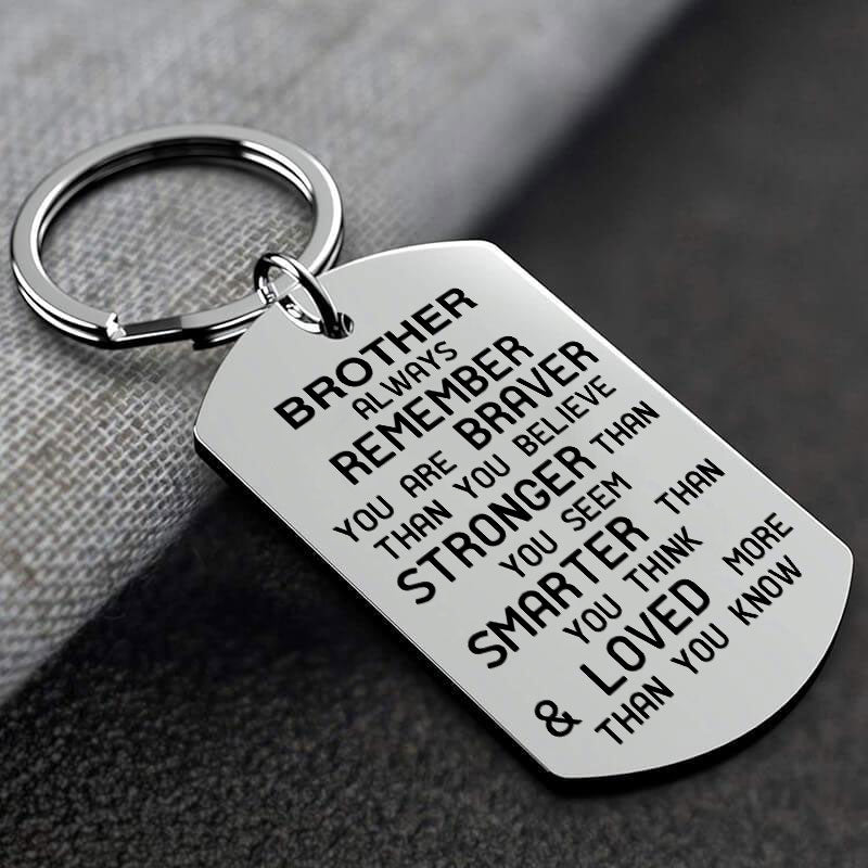 Sister/Brother Keychain - Remember You are Braver Than You Believe Keychain GrindStyle Brother