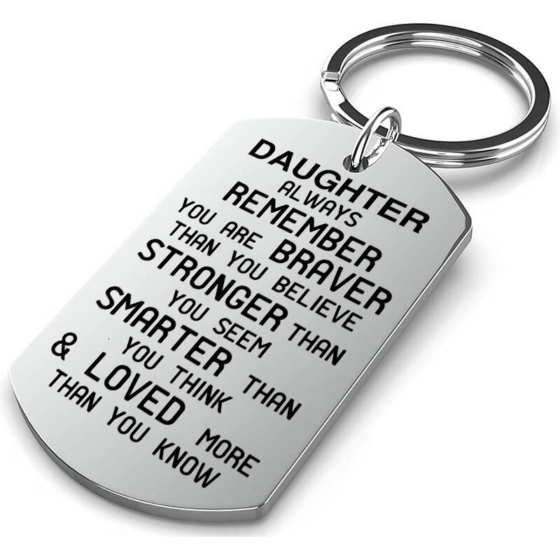 Remember You are Braver Than You Believe Keychain Keychain GrindStyle Daughter