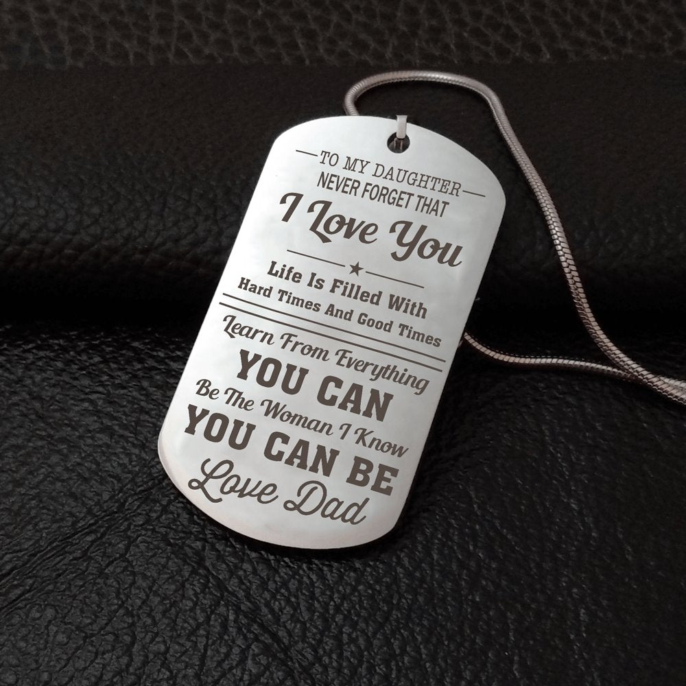 Dad To Daughter - I Love You Dog Tag dogtag GrindStyle