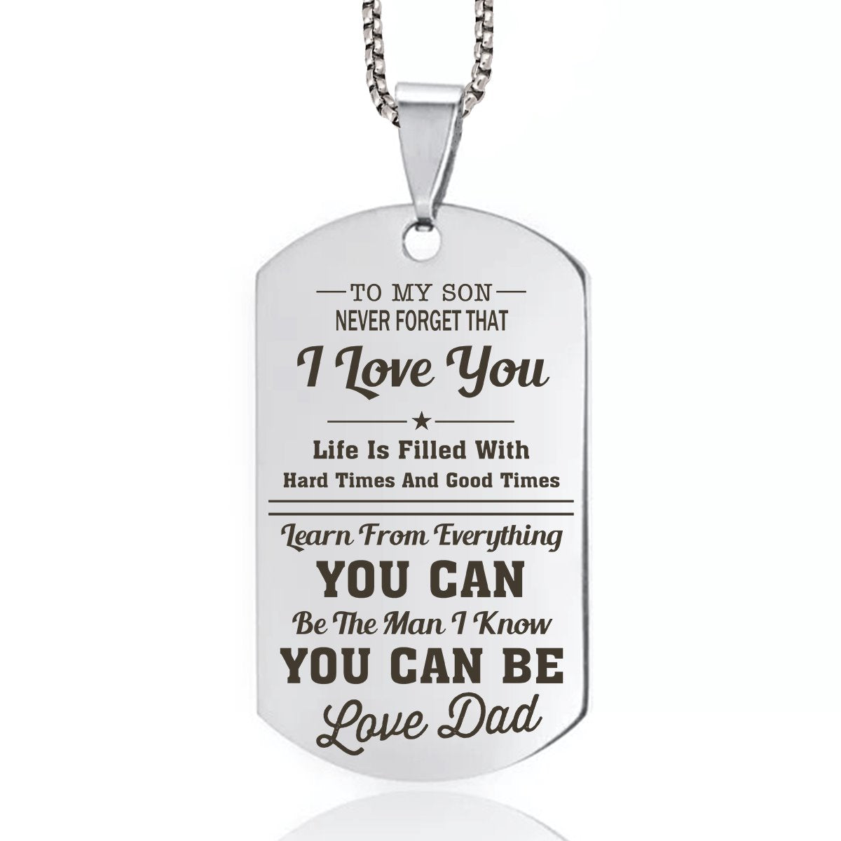 Dad To Son - I Love You Dog Tag dogtag GrindStyle Silver