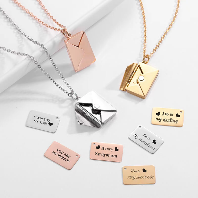 Personalized Envelope Love Letter Necklace