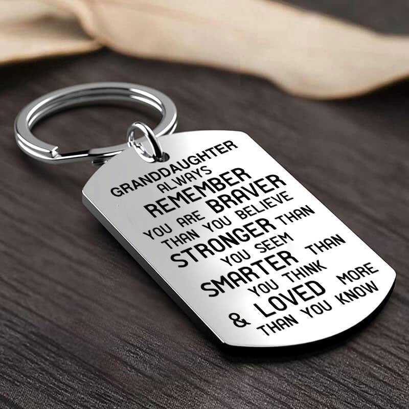 Remember You are Braver Than You Believe Keychain Keychain GrindStyle Granddaughter