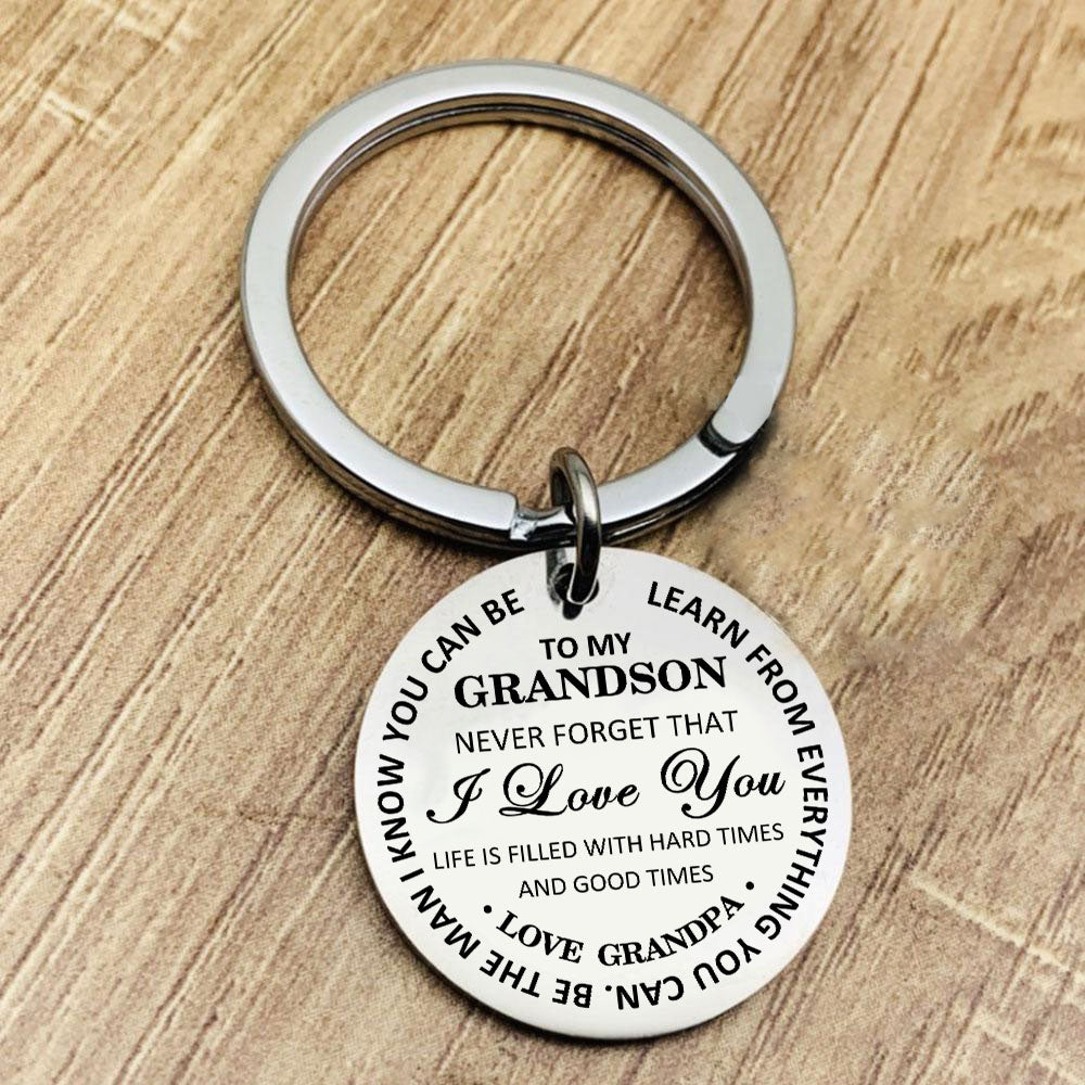 Never Forget That I Love You Keychain Keychain GrindStyle Grandpa To Grandson