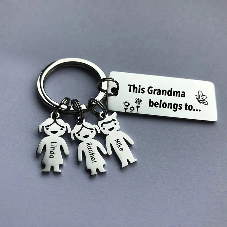 Personalized Family Name Kids Charm Keychain Keychain GrindStyle