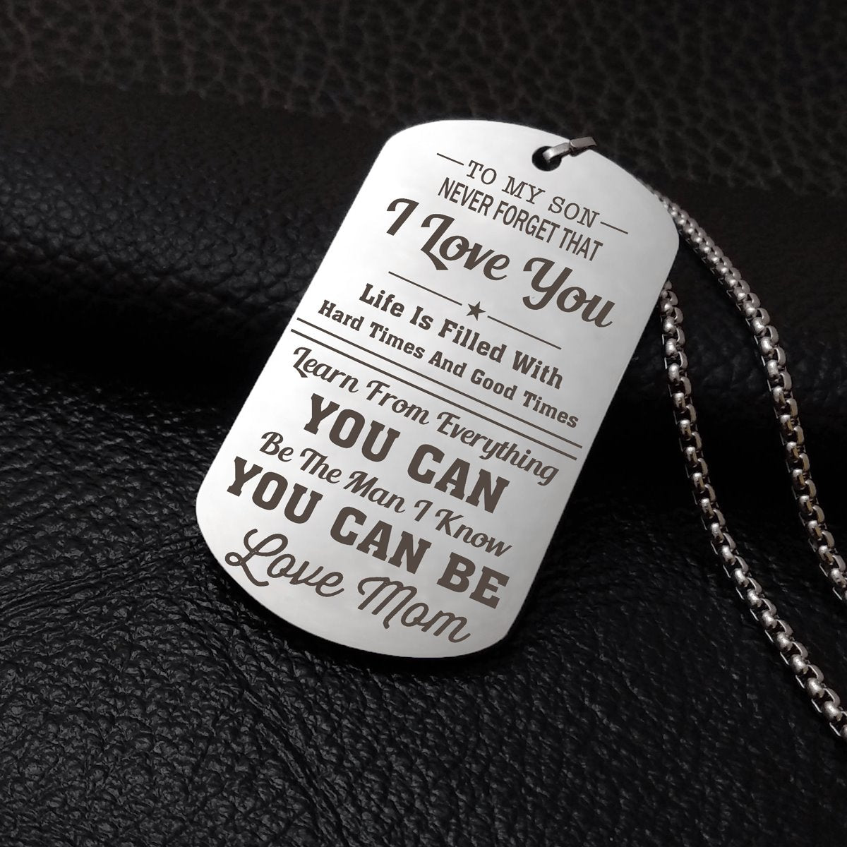 Mom To Son - I Love You Dog Tag dogtag GrindStyle