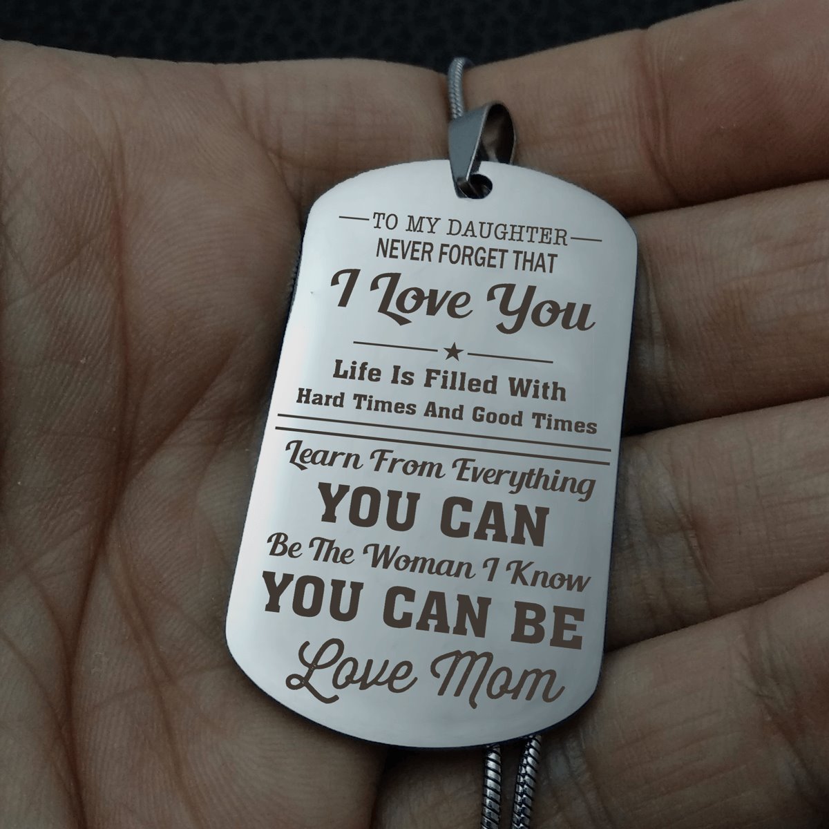 Mom To Daughter - I Love You Dog Tag dogtag GrindStyle