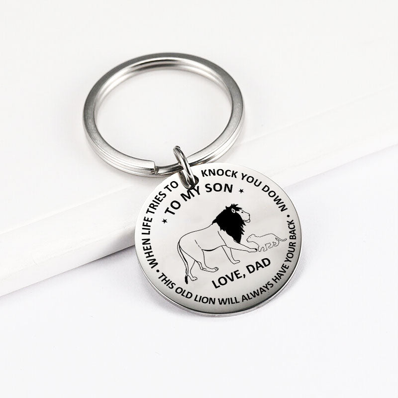 To My Son I Have Your Back Keychain Keychain GrindStyle