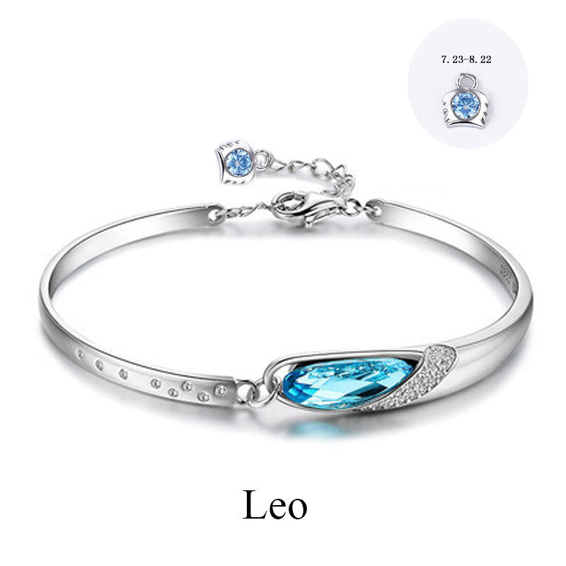 S925 Eye of the Muse Crystal Zodiac Bracelet bracelets GrindStyle Leo