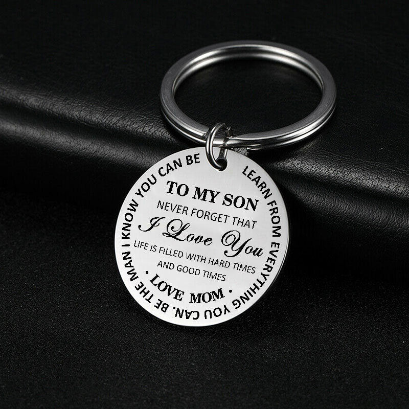Never Forget That I Love You Keychain Keychain GrindStyle Mom To Son