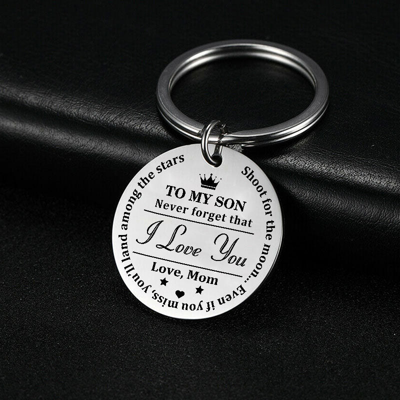 Shoot For The Moon Inspirational Keychain Keychain GrindStyle MOM TO SON