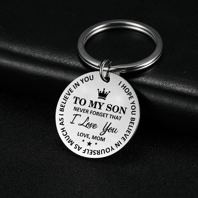 Mom To Son Believe In Yourself Keychain Keychain GrindStyle 