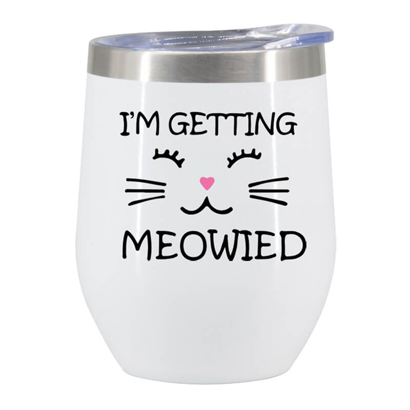 I'm Getting Meowied Wine Tumbler Tumblers GrindStyle Purple