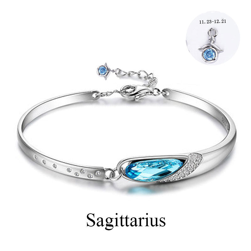 S925 Eye of the Muse Crystal Zodiac Bracelet bracelets GrindStyle Sagittarius