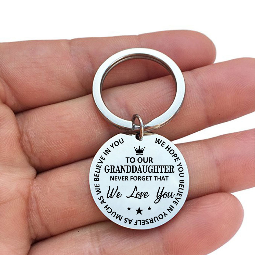 To Our Granddaughter Believe In Yourself Keychain Keychain GrindStyle