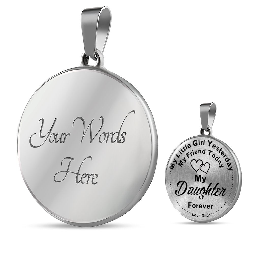 My Daughter Forever - Love Dad Jewelry ShineOn Fulfillment Luxury Necklace (Silver) Yes