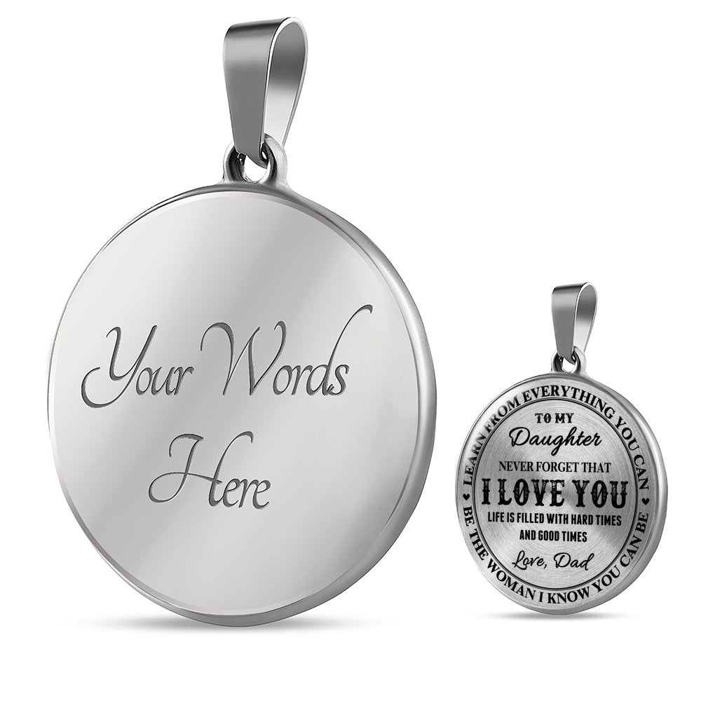 To My Daughter - I Love You Jewelry ShineOn Fulfillment Luxury Necklace (Silver) Yes